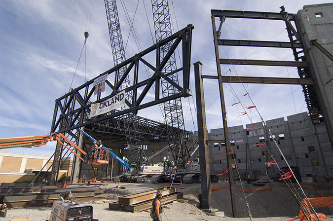 BYU-Idaho Center king truss lifting