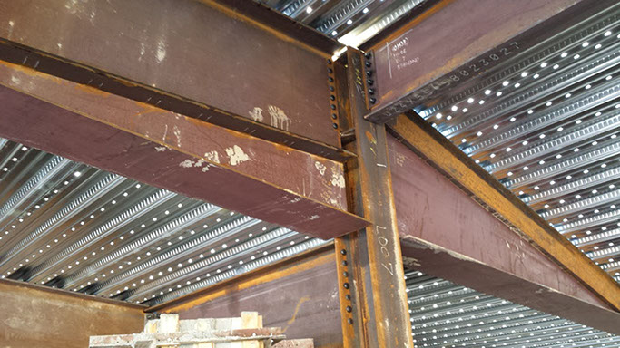 Brigham Young University Harman Building Addition steel beam to column connection