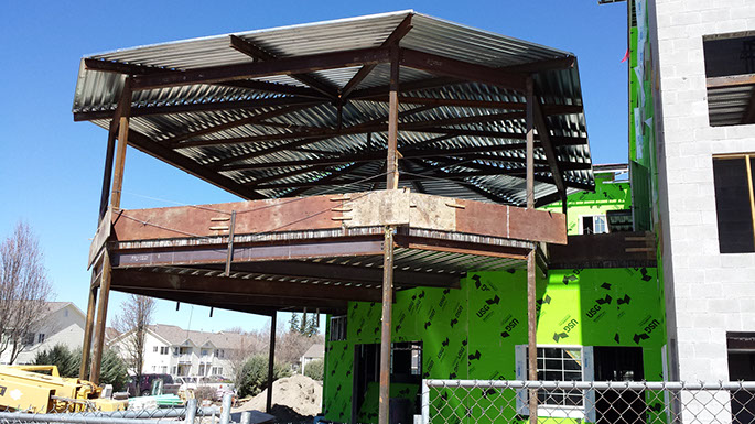 Homestead 4 steel canopy 2 level framing 