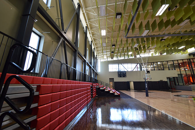 C. Mark Openshaw Education Center and Office Building gym bleachers