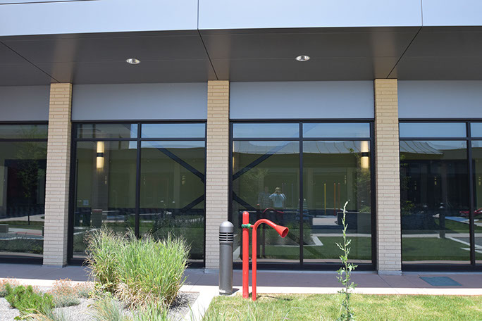 C. Mark Openshaw Education Center and Office Building courtyard windows 
