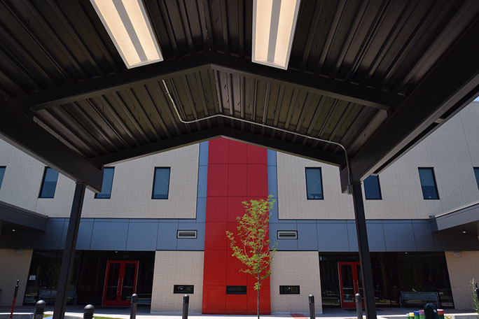 C. Mark Openshaw Education Center and Office Building courtyard canopy