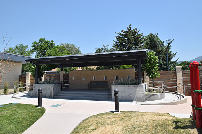C. Mark Openshaw Education Center and Office Building courtyard stage and ramps