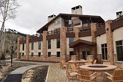 Stein Eriksen Lodge patio and firepit