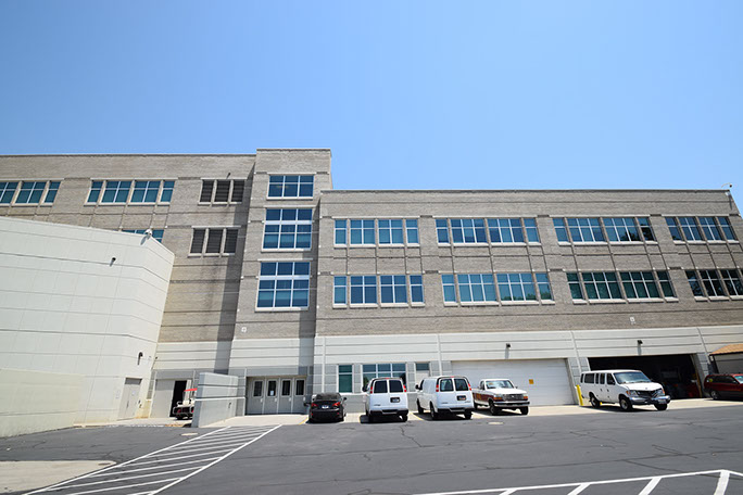 East High School loading area and parking lot