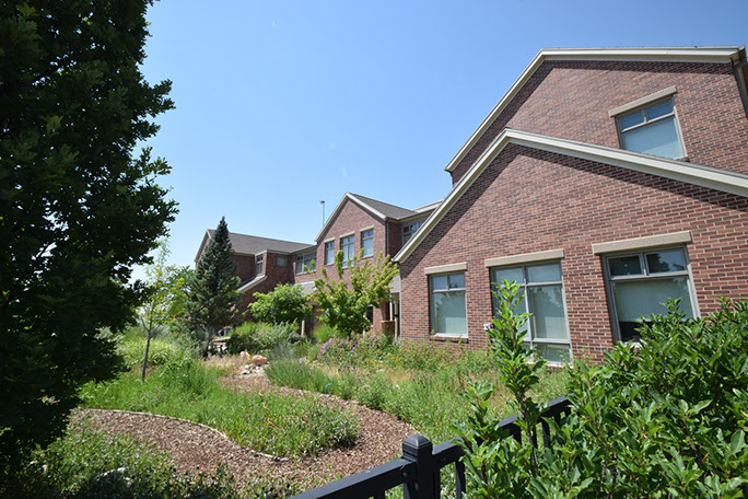 Rowland Hall-St. Mark's School roof detail and landscaping