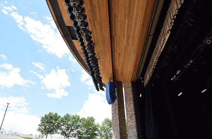 Sandy Amphitheater stage canopy and lighting