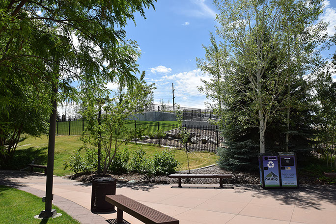 Sandy Amphitheater plaza and site landscaping