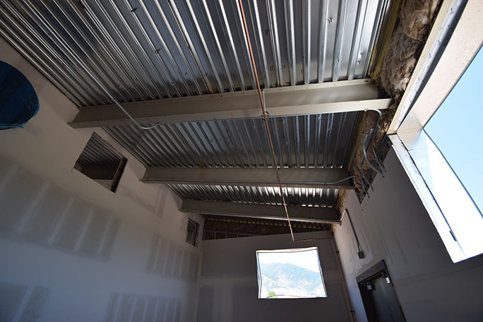 Utah State Univerisity Kaysville Campus interior steel framing