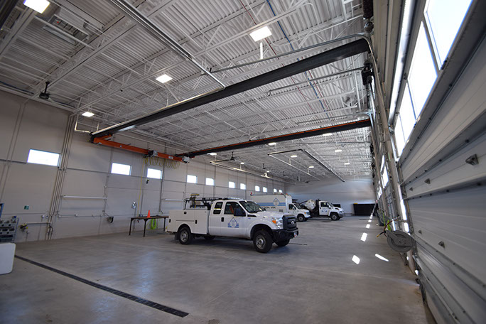 Kearns Improvement District truck bay with lift