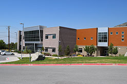 Vista Education Center front entrance and landscaping