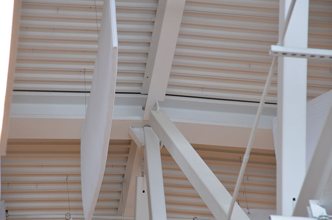 BYU-Idaho Center basketball court area roof framing connection