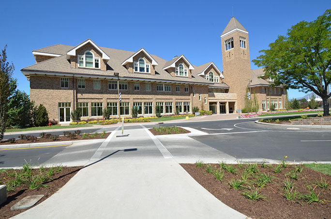 BYU Gordon B. Hinckley Alumni Center east side entrance