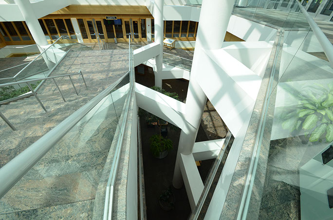 BYU Harold B. Lee Library Addition and Remodel main staircase structure