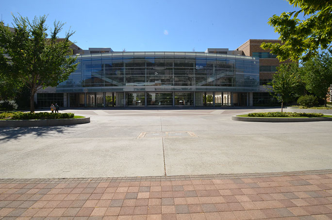 BYU Joseph F. Smith Building east plaza area and landscaping