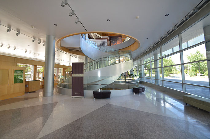 BYU Joseph F. Smith Building spiral staircase atrium