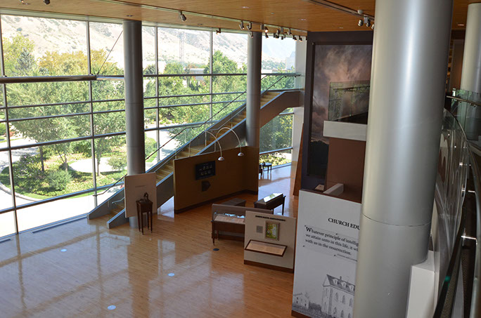 BYU Joseph F. Smith Building atrium and glass facade