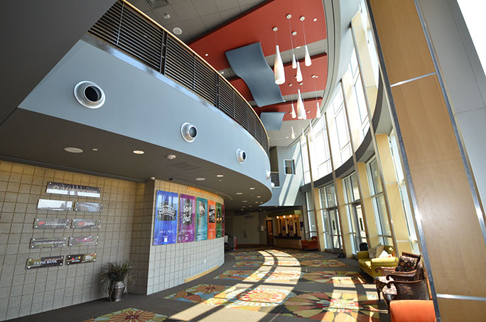 Davis Center for the Performing Arts completed atrium area