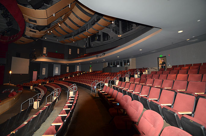 Davis Center for the Performing Arts lower seating area looking away from stage