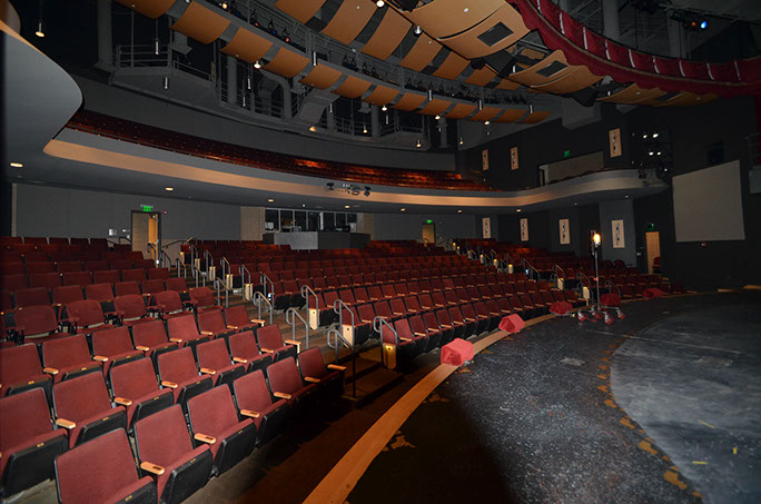 Davis Center for the Performing Arts view of stage and seating area from stage left