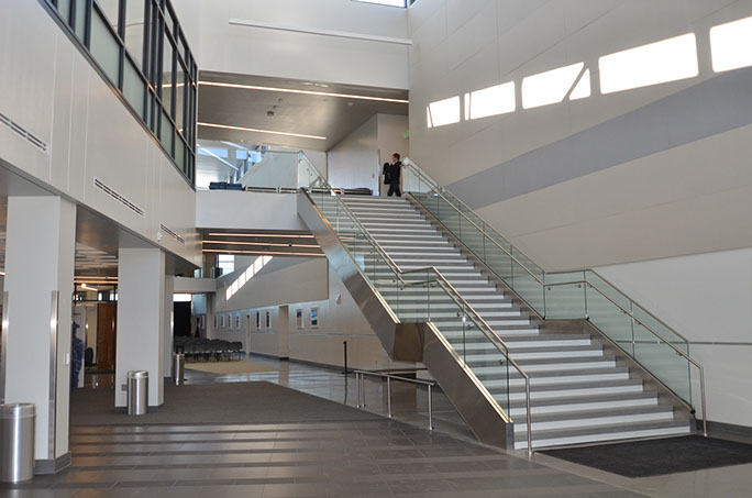 BYU-Idaho Science and Technology Building atrium grand stair