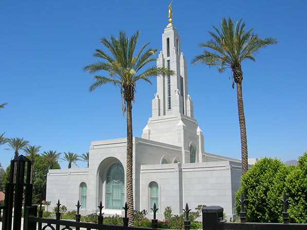 Redlands LDS Temple front windows