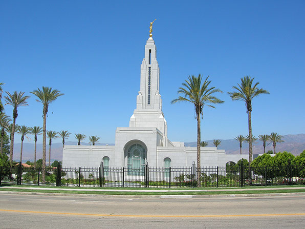 Redlands LDS Temple view from street