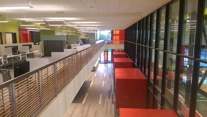 C. Mark Openshaw Education Center and Office Building atrium area finished 