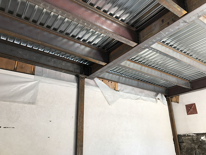 Stein Eriksen Lodge Expansion steel framing under floor