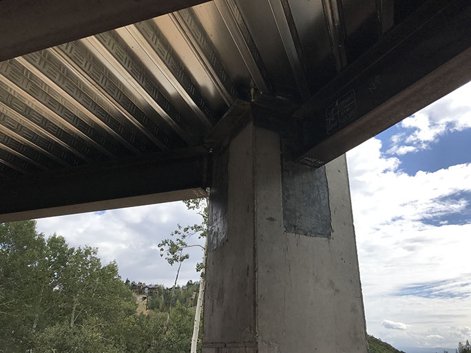 Stein Eriksen Lodge Expansion concrete column and steel embed plates and framing