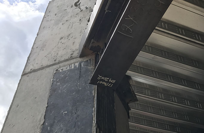 Stein Eriksen Lodge Expansion orthagonal steel beam and steel embed plate