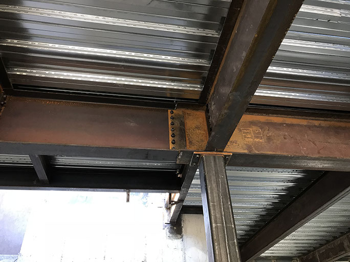 Stein Eriksen Lodge Expansion steel framing over column