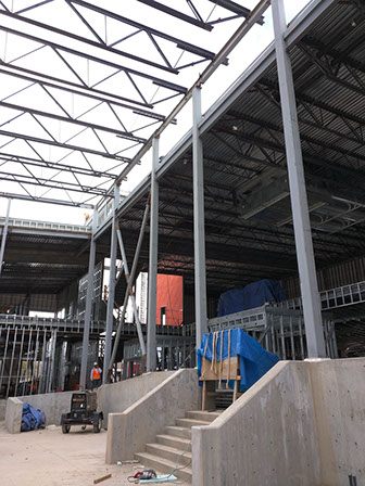 C. Mark Openshaw Education Center and Office Building x-braces under construction