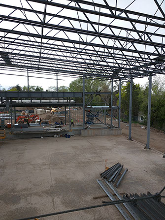 C. Mark Openshaw Education Center and Office Building gym steel trusses