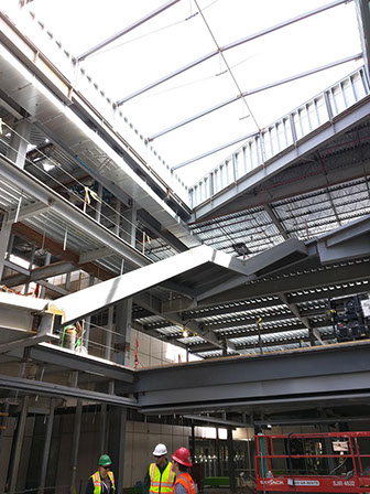 Brigham Young University Harman Building Addition atrium stairs under construction