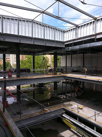 Brigham Young University Harman Building Addition atrium under construction