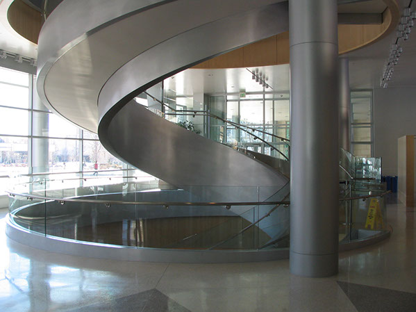 BYU Joseph F. Smith Building spiral staircase at floor