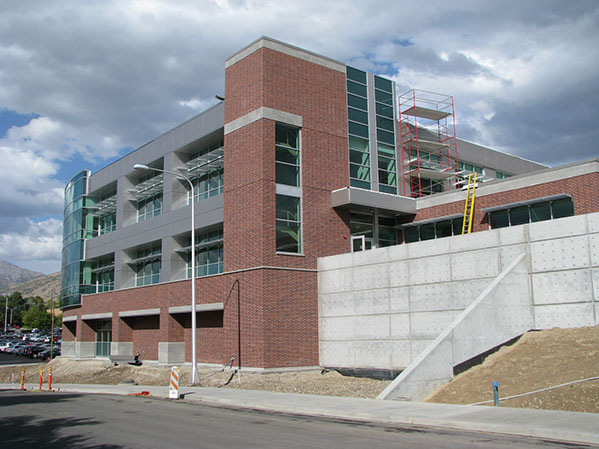 BYU Broadcast Building retaining wall