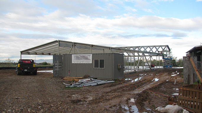 Utah State Univerisity Kaysville Campus steel frame under construction