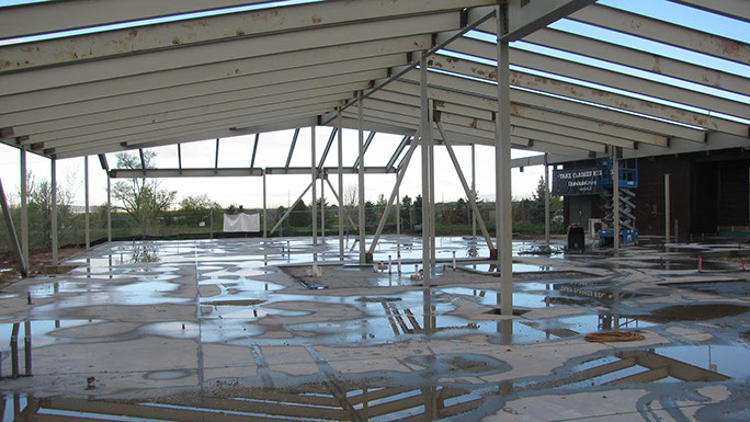 Utah State Univerisity Kaysville Campus steel framing under construction