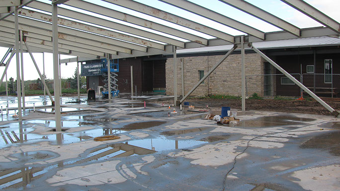Utah State Univerisity Kaysville Campus steel brace frame and steel framing under construction