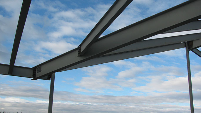 Utah State Univerisity Kaysville Campus steel roof framing valley connection