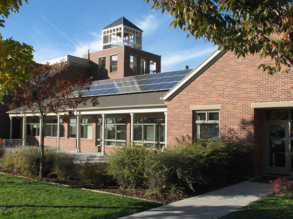 Rowland Hall-St. Mark's School entrance with tower in background 