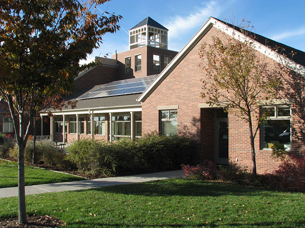 Rowland Hall-St. Mark's School entrance with landscaping