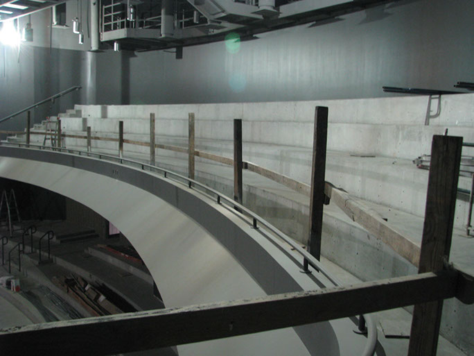 Davis Center for the Performing Arts upper balcony under construction