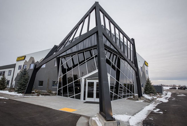Klim corporate offices entrance steel structure