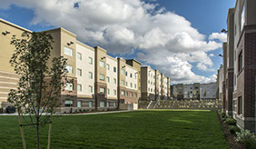 Centre Square housing courtyard and landscaping