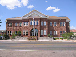 St. George Library front entrance and street